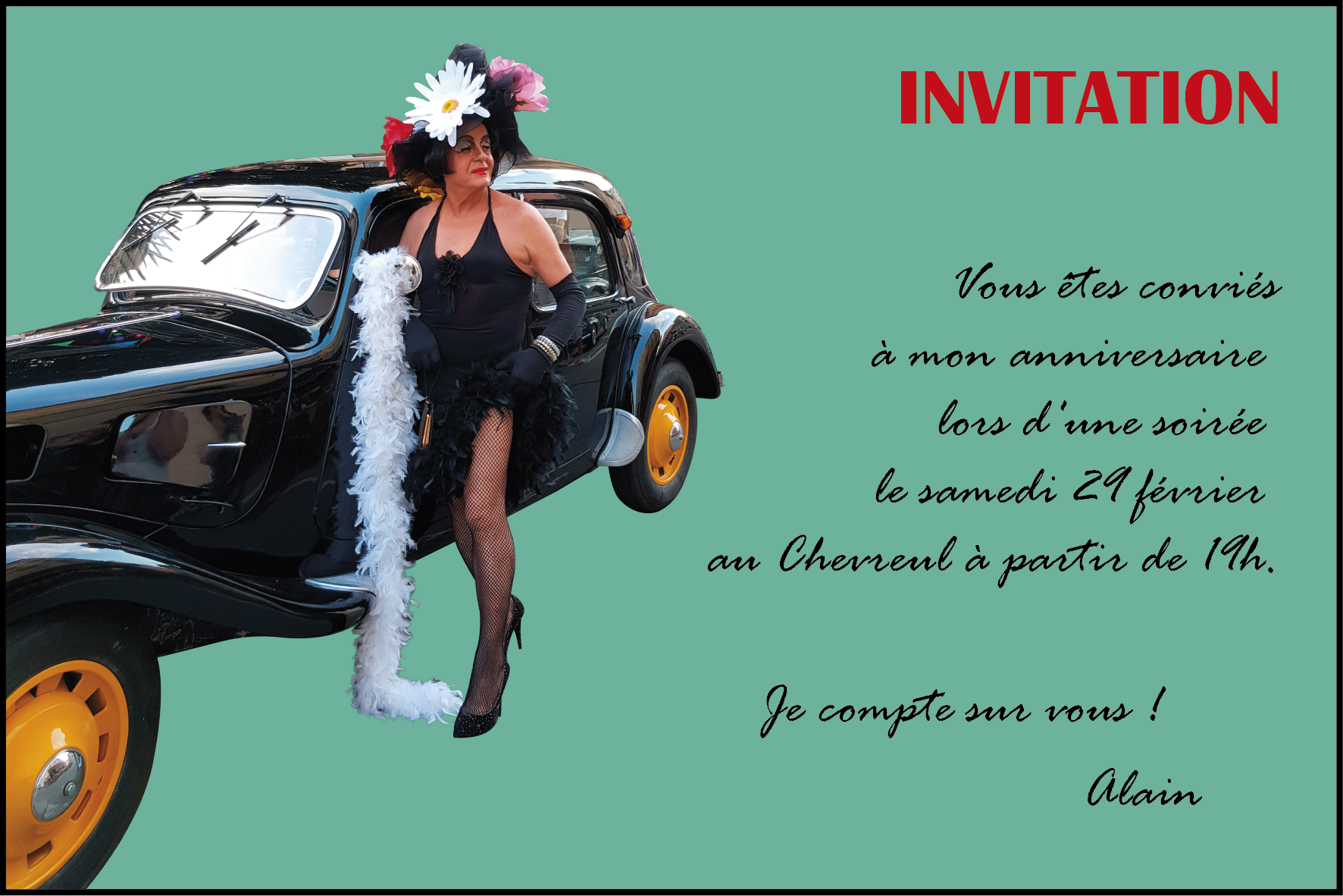 Cartes d'invitation Alain Verso